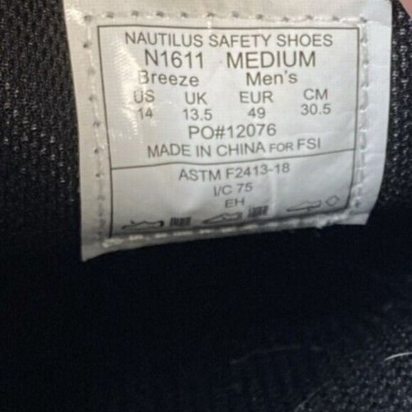 Nautilus Safety Footwear Mens‎ 14 Breeze Alloy Toe EH Slip-On Work Shoe Charcoal main image 11